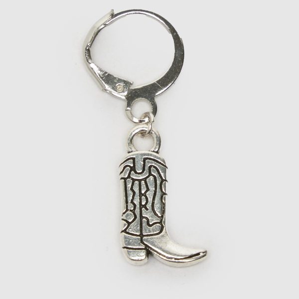 BEADS BY EDIE Silver Lil Cowboy Boot Lace Charm