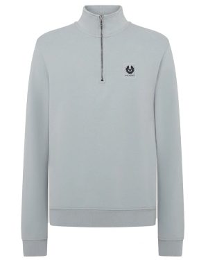 BELSTAFF QUARTER ZIP SWEATSHIRT Size: XXL, colour: BLUE