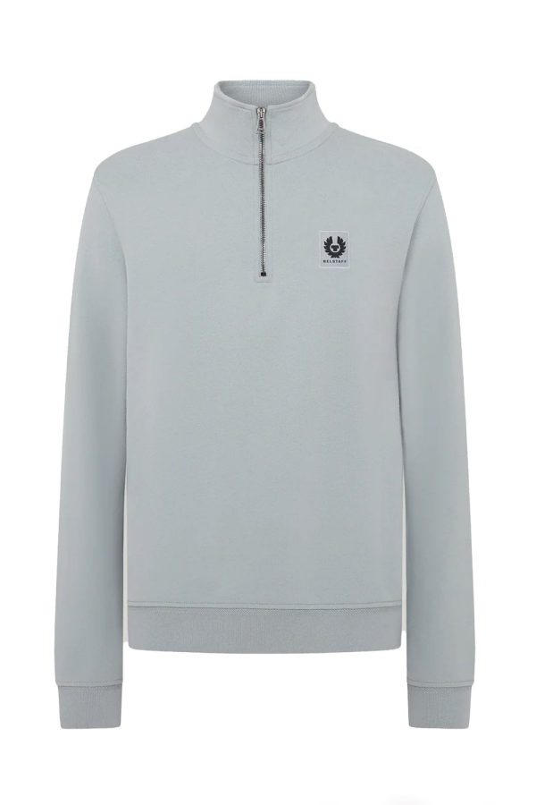 BELSTAFF QUARTER ZIP SWEATSHIRT Size: XXL, colour: BLUE