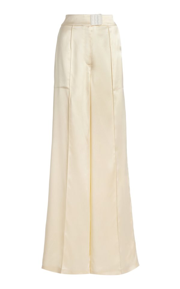 BEVZA - Bra-Closure Trousers - Ivory - L - Moda Operandi