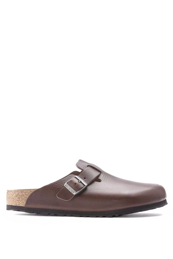 BIRKENSTOCK Boston Grip Natural Leather Clogs Size: 45, colour: BROWN