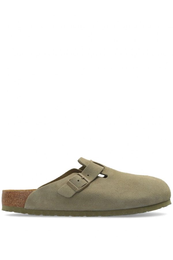 BIRKENSTOCK Boston Suede Leather Clogs Size: 42, colour: BEIGE