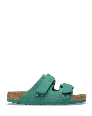 BIRKENSTOCK Womens Uji Nubuck Sandals Size: 39, colour: GREEN