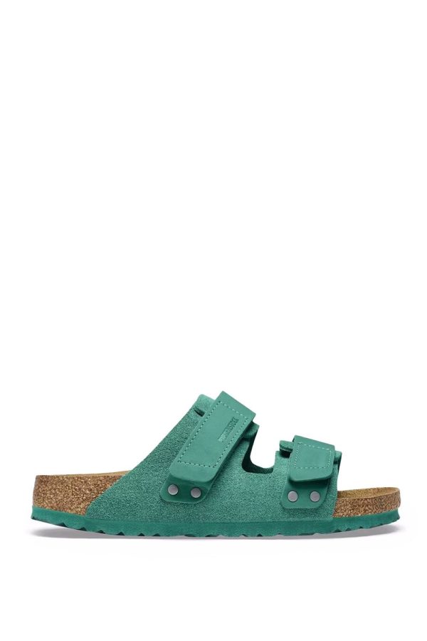 BIRKENSTOCK Womens Uji Nubuck Sandals Size: 39, colour: GREEN
