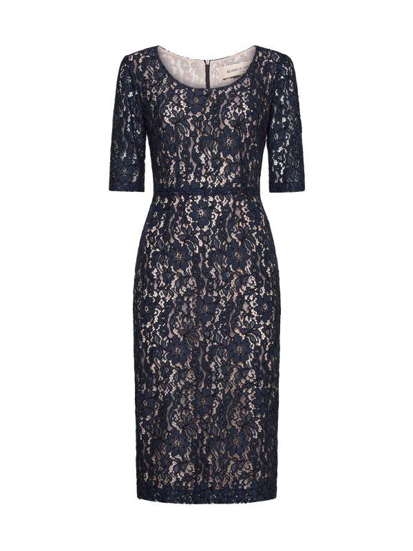 BLANCA VITA | Blue floral lace Alnus sheath dress | Women | 40
