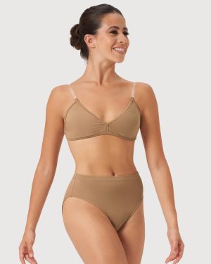 BLOCH Ladies Deva V Front Bra, Tan