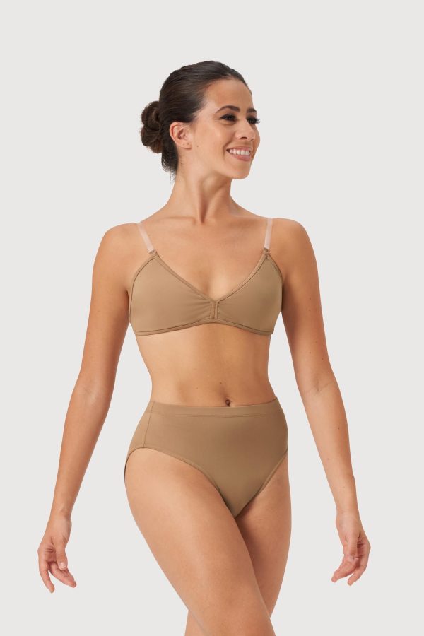 BLOCH Ladies Deva V Front Bra, Tan