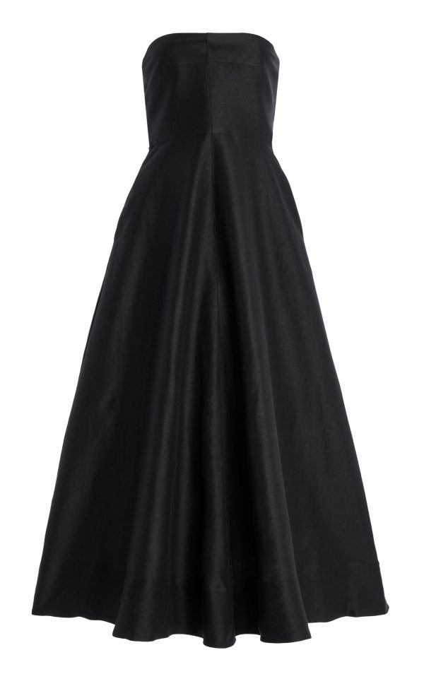 BONDI BORN - Borrio Strapless Midi Dress - Black - S - Moda Operandi