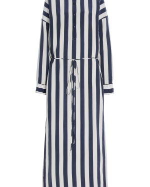 BONDI BORN - Orta Striped Silk Crepe de Chine Maxi Shirt Dress - Stripe - S - Moda Operandi