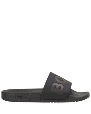 BOSS ARYEH POOL SLIDERS Size: 10, colour: BLACK