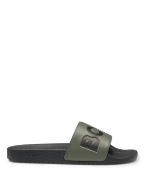 BOSS ARYEH POOL SLIDERS Size: 11, colour: GREEN