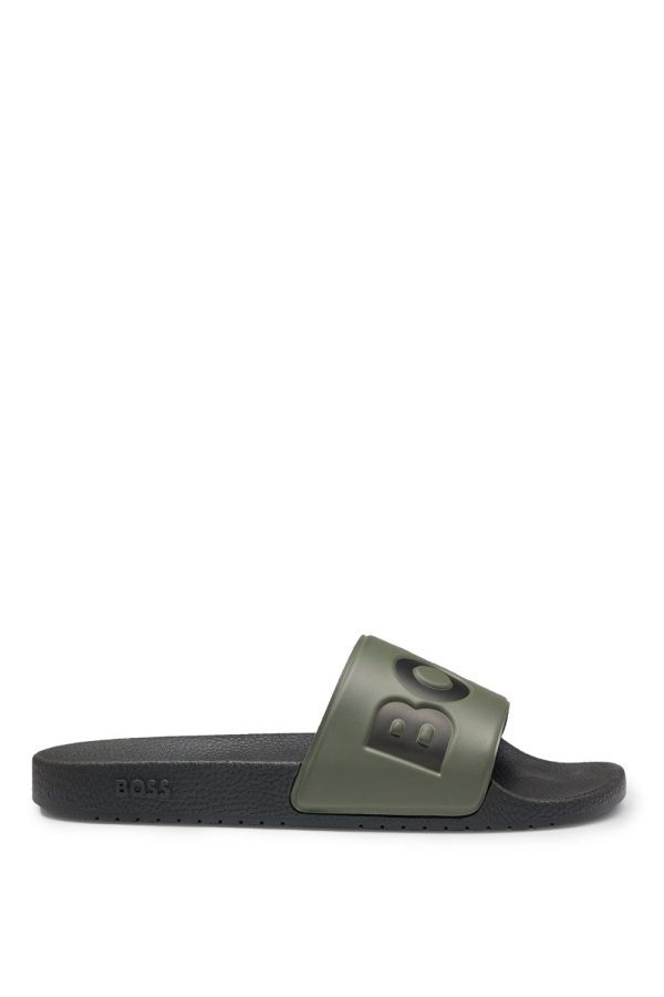 BOSS ARYEH POOL SLIDERS Size: 11, colour: GREEN
