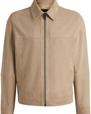 BOSS H MALBANO 5 LEATHER JACKET Size: 50, colour: BEIGE