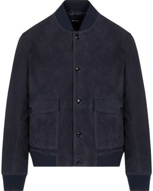 BOSS H MELOT LEATHER JACKET Size: 52, colour: NAVY
