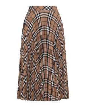 BURBERRY | Linden Check wool blend pleated skirt | Women | 6