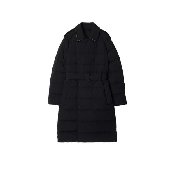BURBERRY Mid-Length Nylon Puffer Coat - Black