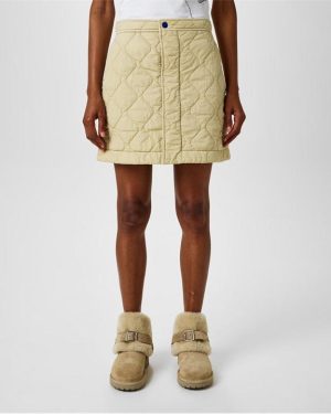 BURBERRY Quilted Mini Skirt - Beige