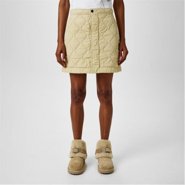 BURBERRY Quilted Mini Skirt - Beige
