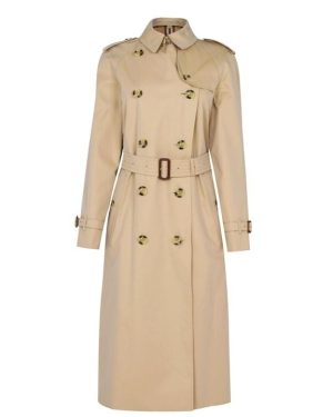 BURBERRY Women'S Check Cotton Waterloo Heritage Trench Coat - Beige
