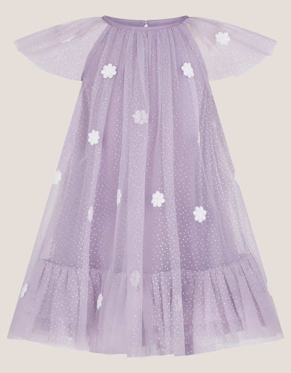 Baby Ciara Floral Tulle Swing Dress Purple