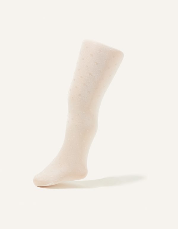 Baby Polka Dot Tights Ivory