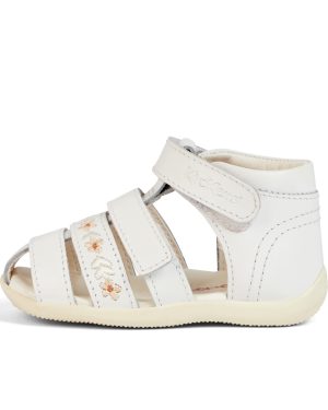 Baby Wriggle Flower Sandals Leather White