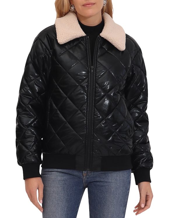 Bagatelle Quilted Bomber Faux Fur Jacket