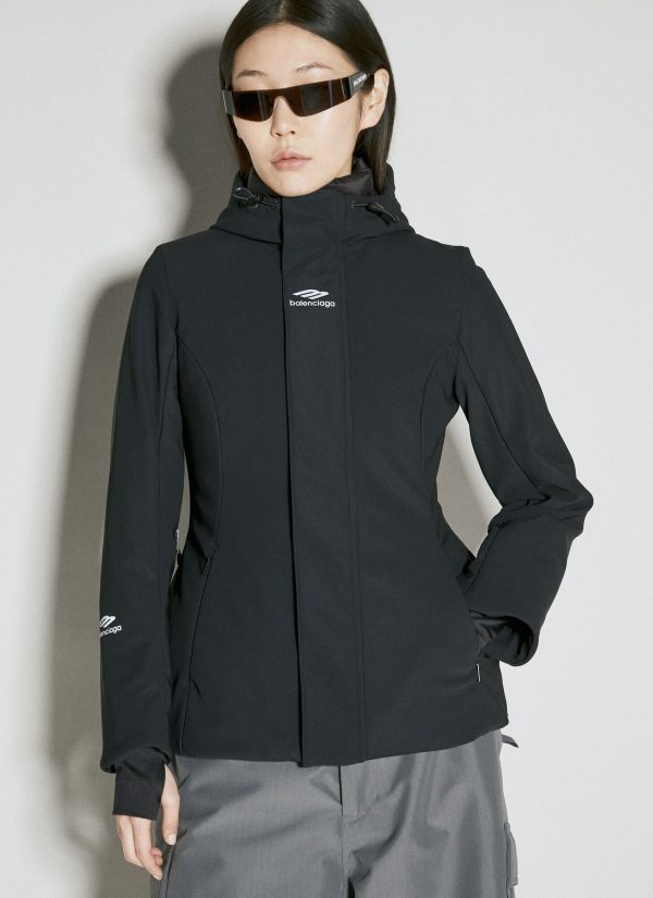 Balenciaga 3b Sports Icon Ski Hourglass Parka - Woman Jackets Black Fr - 36