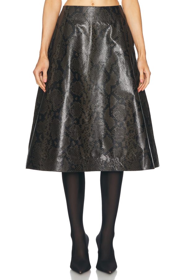 Balenciaga A Line Skirt in Kaki - Black. Size 36 (also in 38).