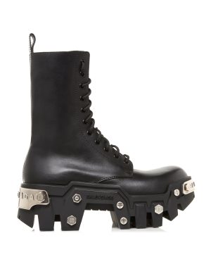 Balenciaga - Bulldozer Platform Leather Combat Boots - Black - IT 39 - Moda Operandi