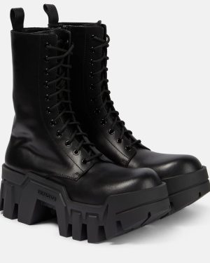 Balenciaga Bulldozer lace-up leather ankle boots