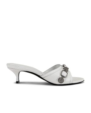 Balenciaga Cagole Mules in White & Palladium - White. Size 35 (also in ).