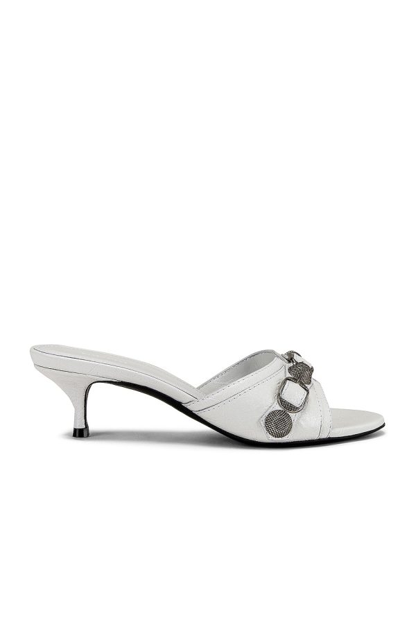 Balenciaga Cagole Mules in White & Palladium - White. Size 35 (also in ).