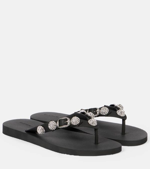 Balenciaga Cagole crystal-embellished thong sandals