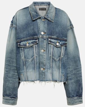 Balenciaga Distressed oversized denim jacket