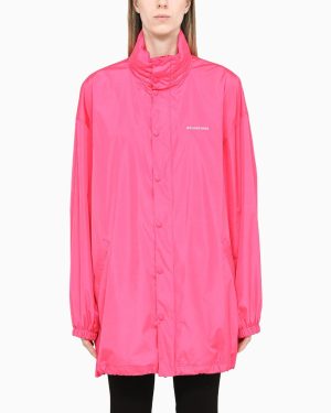 Balenciaga Fluo Pink Polyester Oversize Raincoat