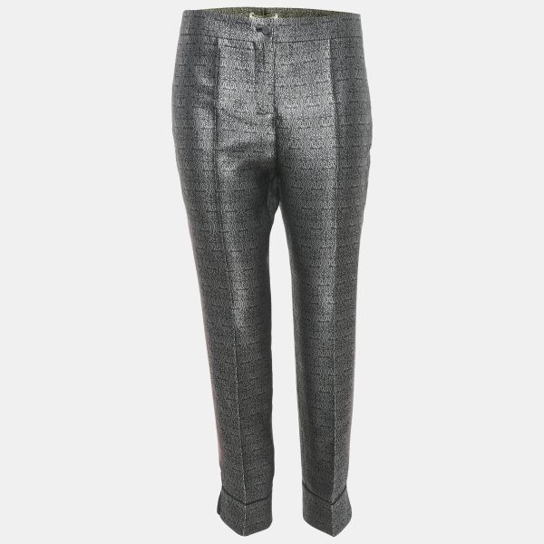Balenciaga Multicolor Brocade Silk Tapered Leg Cropped Trousers M