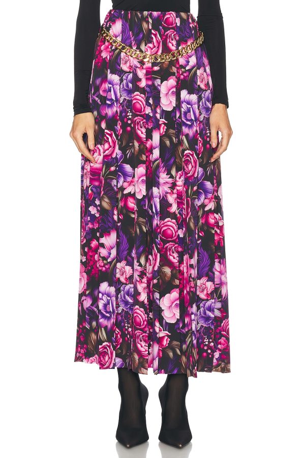 Balenciaga Pleated Skirt in Purple & Pink - Purple. Size 36 (also in 38, 40).