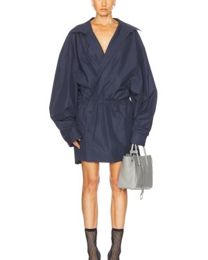 Balenciaga Shirt Mini Dress in Faded Blue - Navy. Size 36 (also in 40).