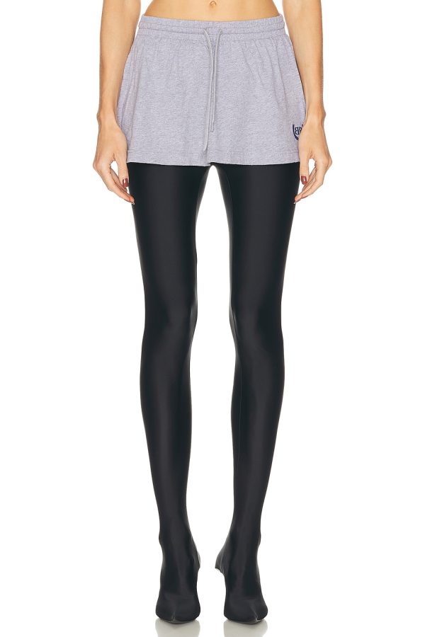 Balenciaga Shorts Mini Skirt in Heather Grey - Light Grey. Size L (also in M, S).