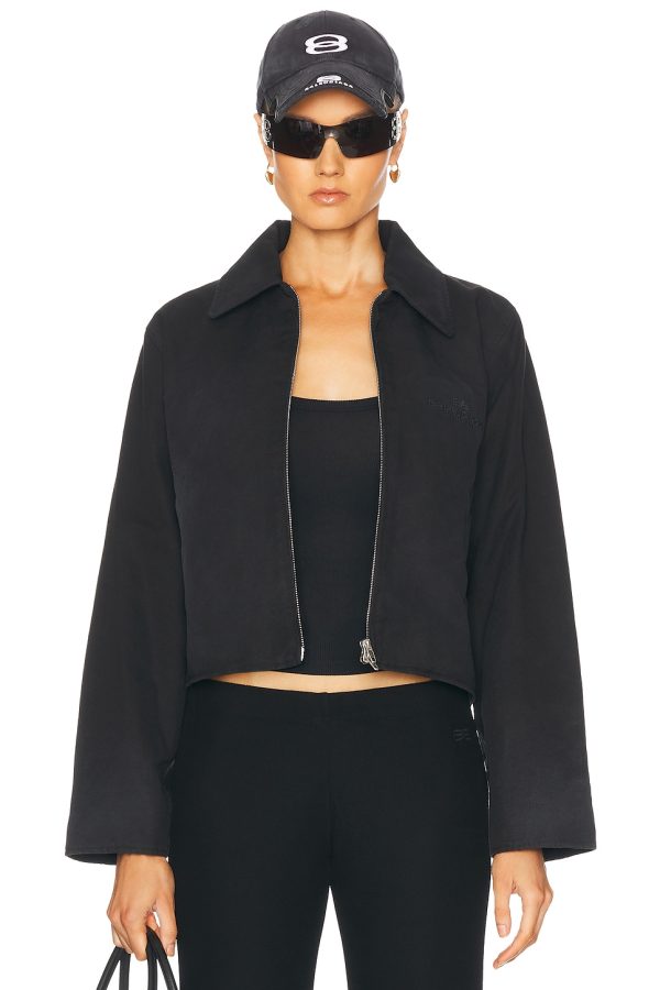 Balenciaga Shrunk Parka Jacket in Black - Black. Size L (also in M, S).