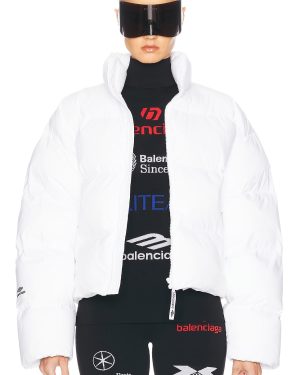 Balenciaga Ski Cropped Puffer Jacket in White - White. Size 34 (also in 38, 40).