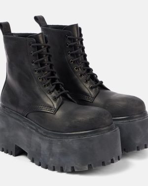 Balenciaga Strike leather platform combat boots