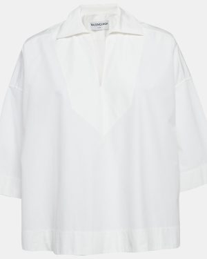 Balenciaga White Cotton Loose Fit Blouse S