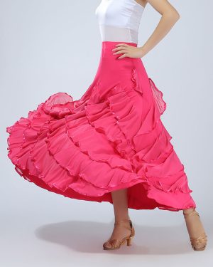 Ballroom Dance Costume Women's Red Performance Maxi Skirt