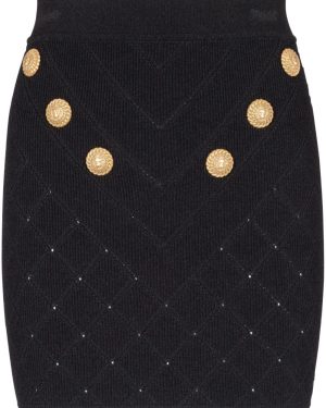 Balmain Buttoned Knitted Mini Skirt