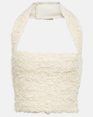Balmain Halter-neck boucle top