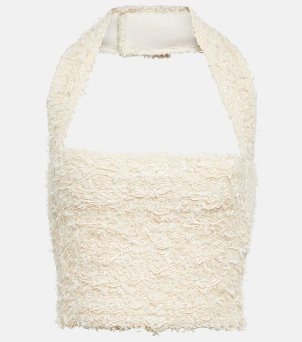 Balmain Halter-neck boucle top