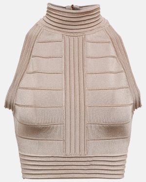 Balmain High-neck crop top