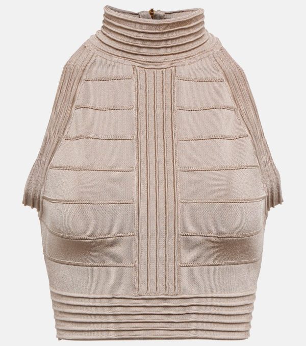Balmain High-neck crop top